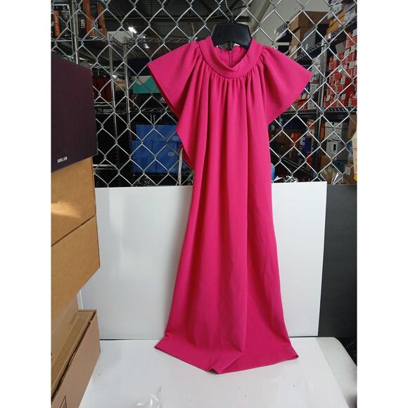 NWT Calvin Klein Women's Flutter Sleeve Sheath Dress in Fuchsia Pink - Size 6 - Picture 2 of 3